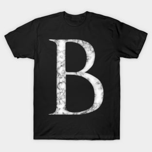 B in Roman White Marble Latin Alphabet Letter Sticker T-Shirt